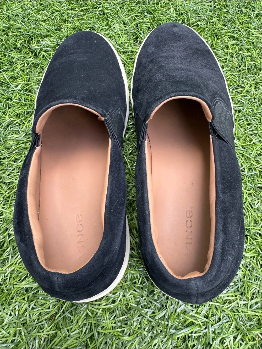Vince Fulton Men Black Suede Slip On Loafers 11